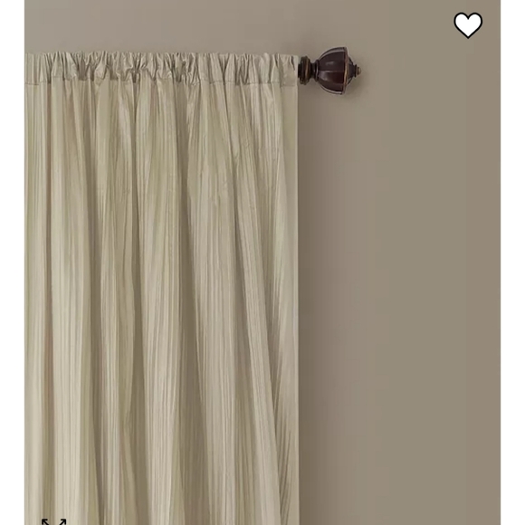 Athen Rod Pocket Pair of Curtain Panel with Scarf Valance Set of 3 Ivory… - Picture 2 of 6